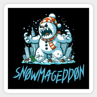 Snowmageddon - Angry Evil Snowman Frosty Doomsday Tee Sticker